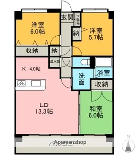 ロージュ道後【3階】の間取り
