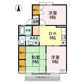 ハーモニックフィールB棟【2階】の間取り