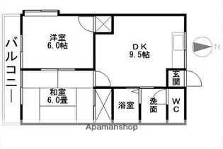 サニーフラット久米【5階】の間取り