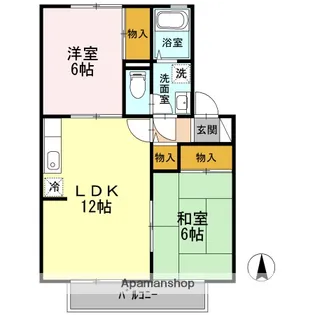ハイカムール鴨川 B棟【1階】の間取り