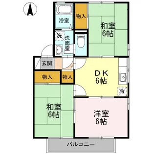 ハイカムール鴨川 B棟【1階】の間取り