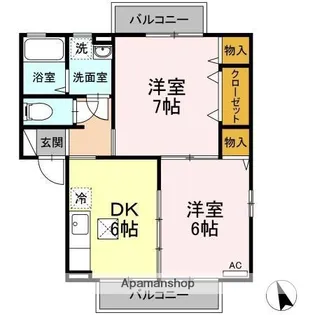 サンライズ ハイツ MK【1階】の間取り