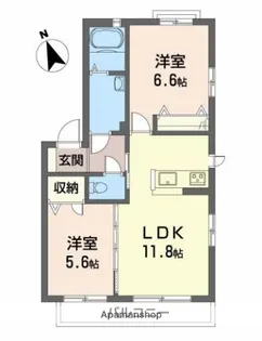 エスパルク B棟【102号室】の間取り