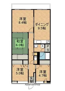労住協永木町西ハイツ【702号室】の間取り