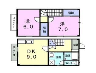 ドミールシャンテ【102号室】の間取り