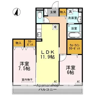 ドルチェヴィータ【3階】の間取り