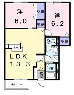 ミレニアムコ−ポ早田A【1階】の間取り