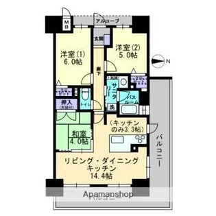 アルファライフ竹原Ⅱ【508号室】の間取り
