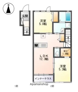 カーサ ドマーニ Ⅱ【202号室】の間取り