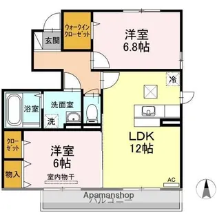 セジュール モンレーヴ B棟【1階】の間取り