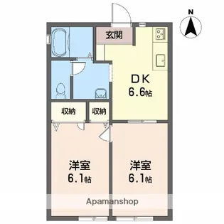 メゾン北野Ⅲ A棟【1階】の間取り
