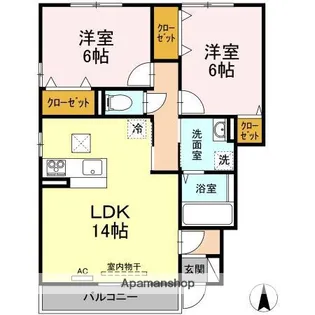 ウェスティ一色 B棟【1階】の間取り