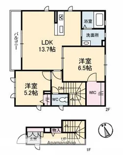 グリーンセント祝谷【2階】の間取り