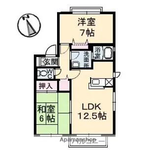 シャトレー安井 B棟【1階】の間取り