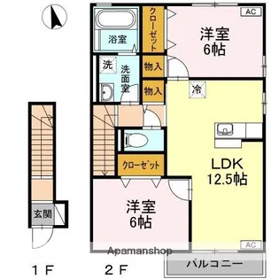 バリュアブル D棟【202号室】の間取り
