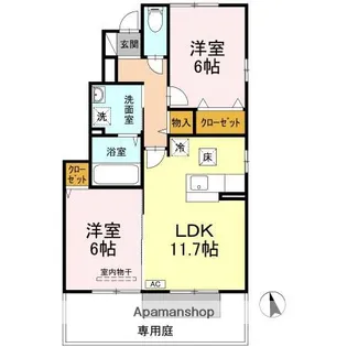 カーサ城北 C棟【1階】の間取り