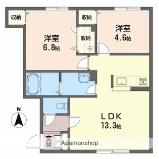 ルミエール竹原 A棟【1階】の間取り