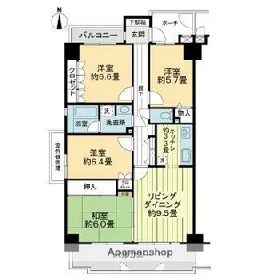 サーパス萱町公園【8階】の間取り