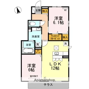 グレイス ソシアK A棟【1階】の間取り