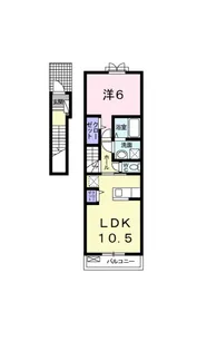 ミルト松前Ⅱ−Ⅱ【2階】の間取り