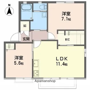 ディアスT.T. A棟【2階】の間取り