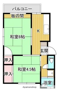 中矢ハイツ【5号室】の間取り