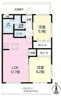 サンハイツ カミーリャ【2階】の間取り
