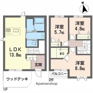 トスカーナガーデン A棟【1階】の間取り