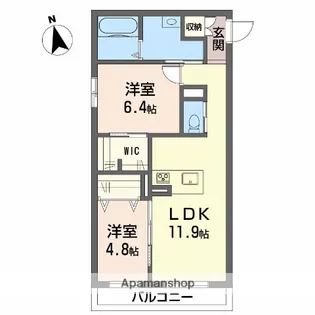 シャーメゾン石手白石【2階】の間取り