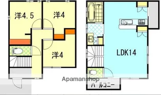 愛媛県松山市河野中須賀【一戸建】の間取り