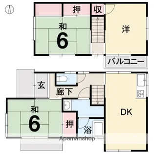 愛媛県松山市三町2丁目【一戸建】の間取り