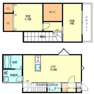 ONESTEP松前Ⅲ【1階】の間取り
