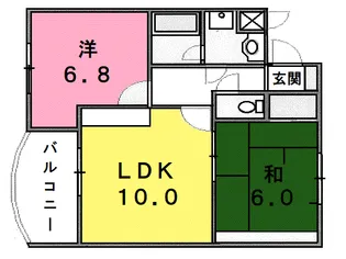 ロータスビレッジあいゆうA棟【1階】の間取り