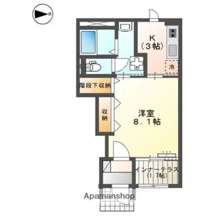 パルティール朝日ケ丘【1階】の間取り