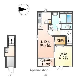 パルティール朝日ケ丘【2階】の間取り