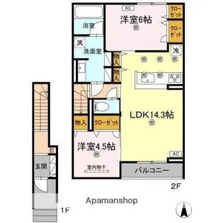 アヴェンセ B棟【2階】の間取り