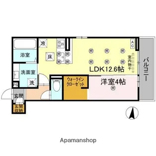 クランツ北井門B【1階】の間取り