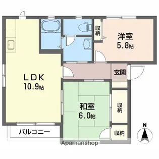 グリーンガーデン B棟【1階】の間取り