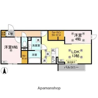 クランツ古川西 B棟【1階】の間取り