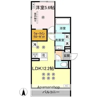 ベルナシェンテ南松山【2階】の間取り