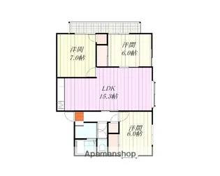 コンフォートIKEUCHI B棟【201号室】の間取り
