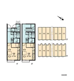 レオパレスグレーシー堀江【203号室】の間取り