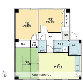 フォブールトロワ片岡【3階】の間取り