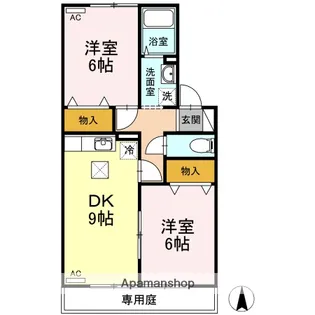 エクレールSYOU B棟【1階】の間取り