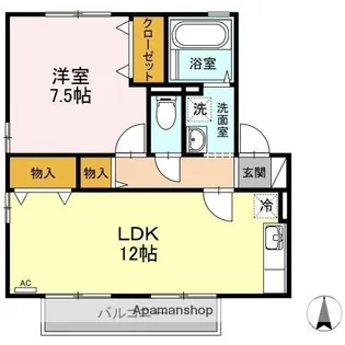 リビングタウン北土居 F棟【F202号室】の間取り