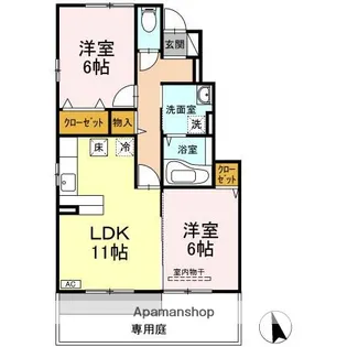 ルーチェ・デルソーレ【1階】の間取り