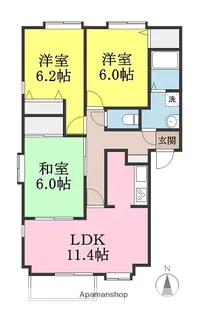 フォブール牧野 A棟【2階】の間取り
