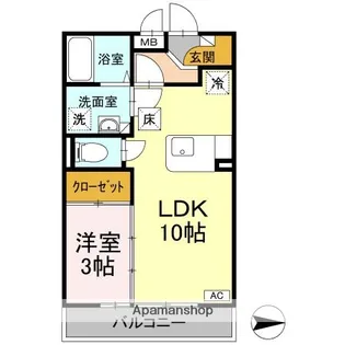 エスト・クレールⅡ【102号室】の間取り