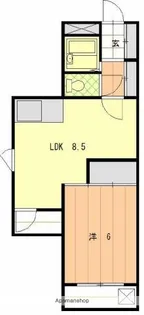 メゾンミヤザキ山越【4階】の間取り