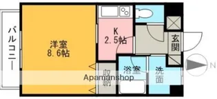 ロイヤルビラ南小坂【8階】の間取り